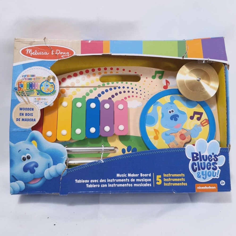 Blues Clues Wooden‎ Music Maker Board Toy 5 Instrument Melissa & Doug Xmas Gift